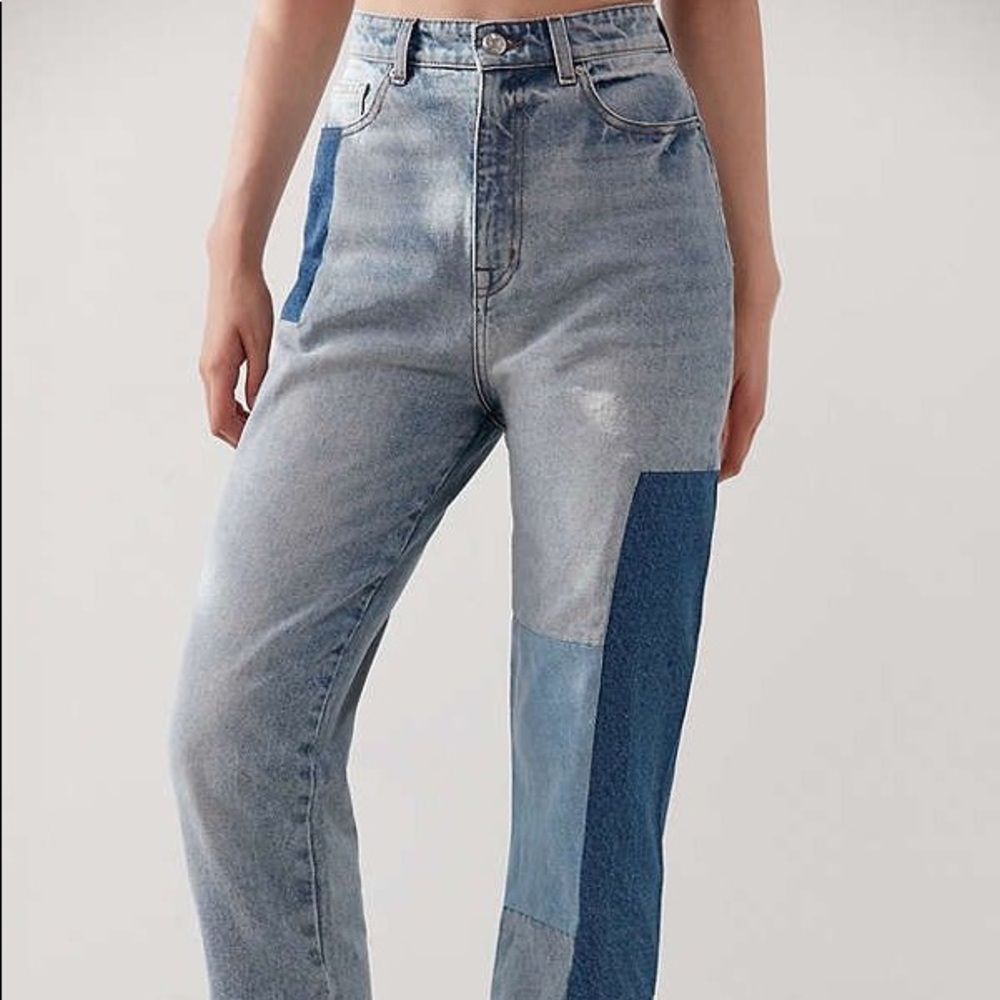 Urban Outfitters high waisted patchwork jeans